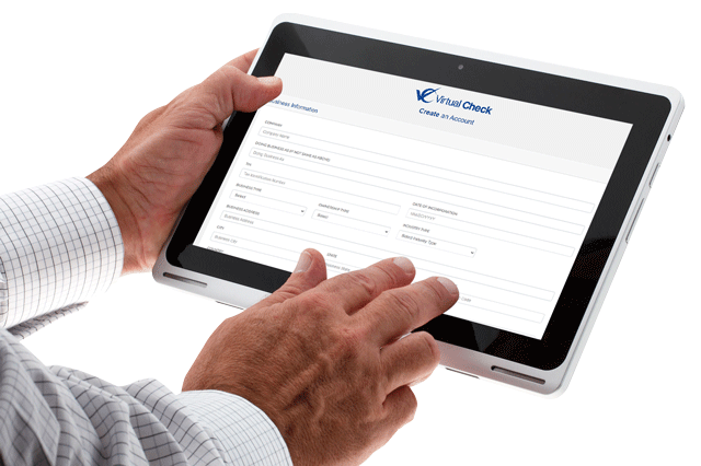 Electronic check verification on a web browser